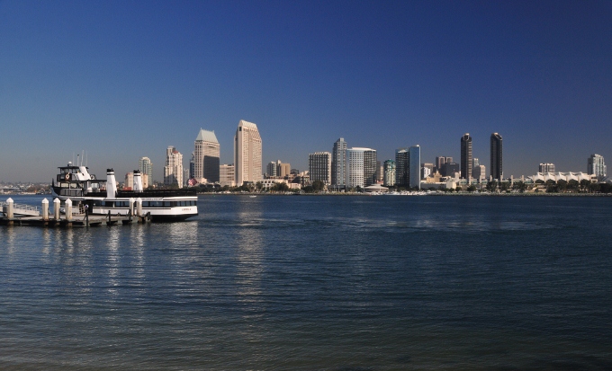 the San Diego skyline from the Coronado ferry landing
